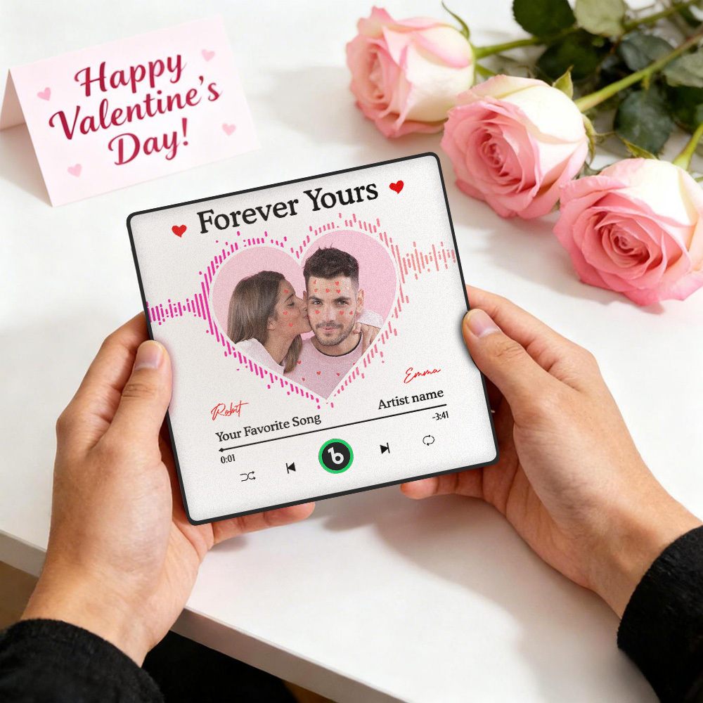 Aimant De Réfrigérateur Personnalisé « nous Sommes Ensemble Même Séparés » : Musique Utilisable Sans Téléphone Portable, Nom Et Photo Personnalisés, Bluetooth. - MyFaceSocksFR