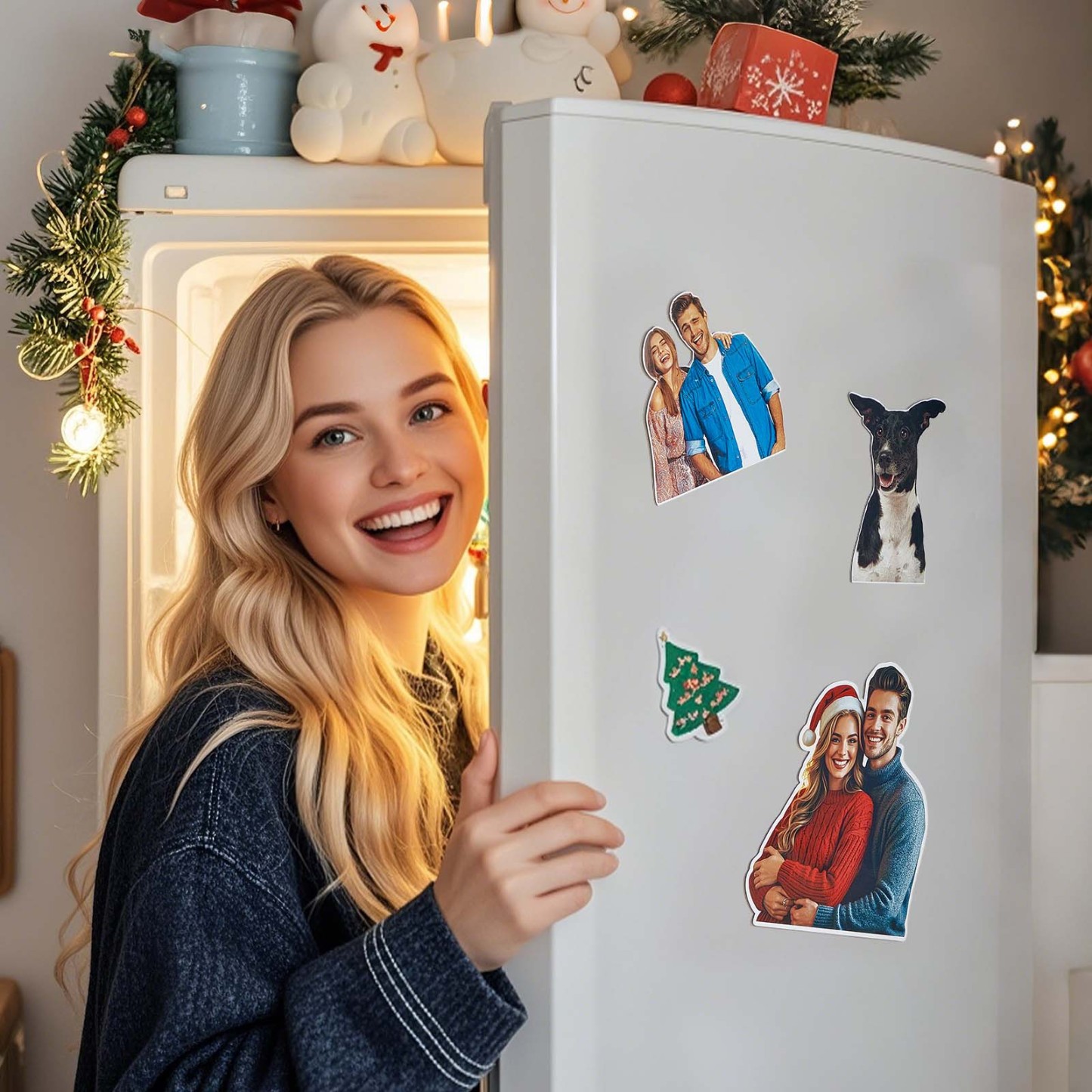 Meilleur Aimant Personnalisé De Haute Qualité – Cadeau Photo Magnétique Pour Réfrigérateur Enregistrez Votre Meilleur Cadeau Photo De Vacances - MyFaceSocksFR