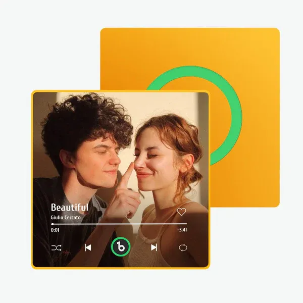 Aimant De Réfrigérateur Musical Personnalisé Avec Cadre Coloré, Autocollant Photo Mural Musical, Cadeau Pour Couple - MyFaceSocksFR