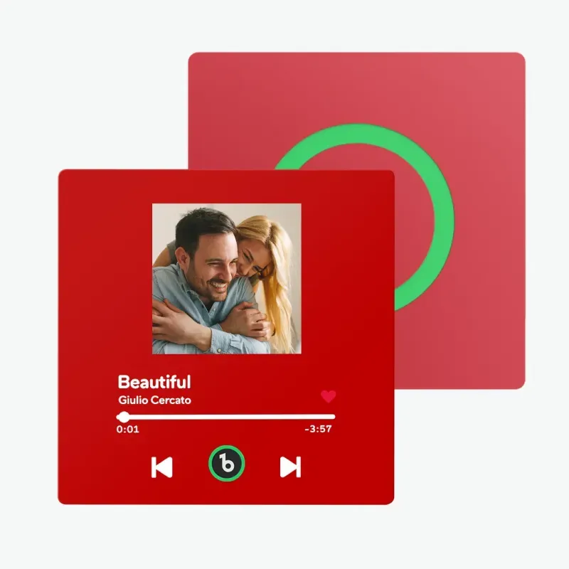 Aimant De Réfrigérateur Musical Personnalisé Avec Cadre Coloré, Autocollant Photo Mural Musical, Cadeau Pour Couple - MyFaceSocksFR