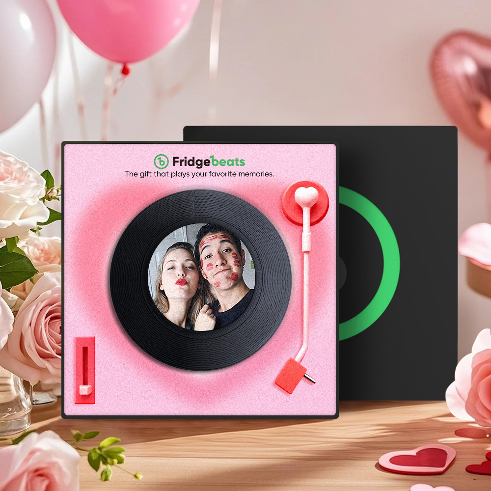 Aimant De Réfrigérateur Personnalisé Musique Et Photo - Possibilité De Personnaliser 1 À 6 Vinyles Et Chansons - MyFaceSocksFR