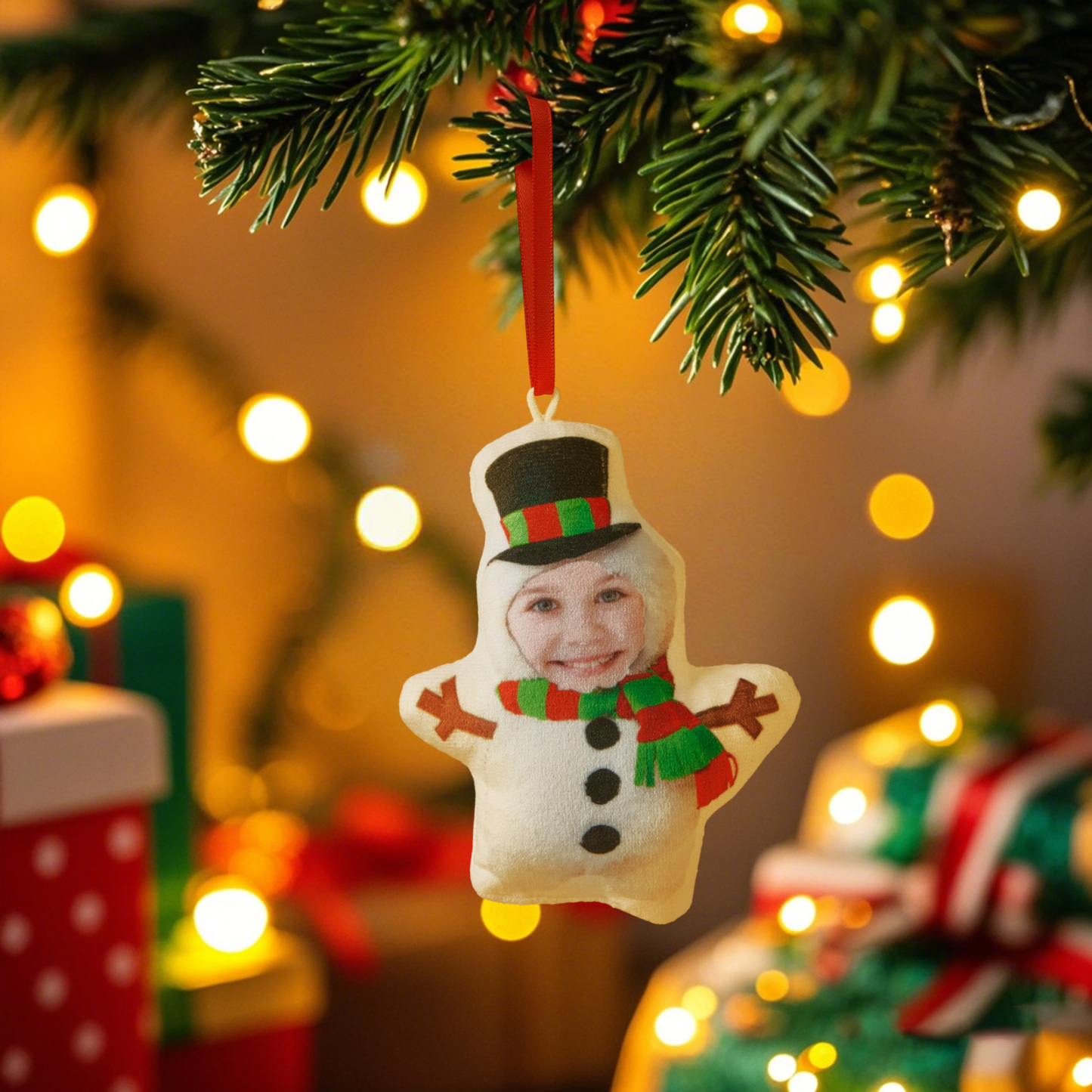 Décoration De Sapin De Noël Miniature Personnalisée Avec Photo, Cadeau De Décoration De Noël Pour La Famille Et Les Amoureux Des Animaux - MyFaceSocksFR