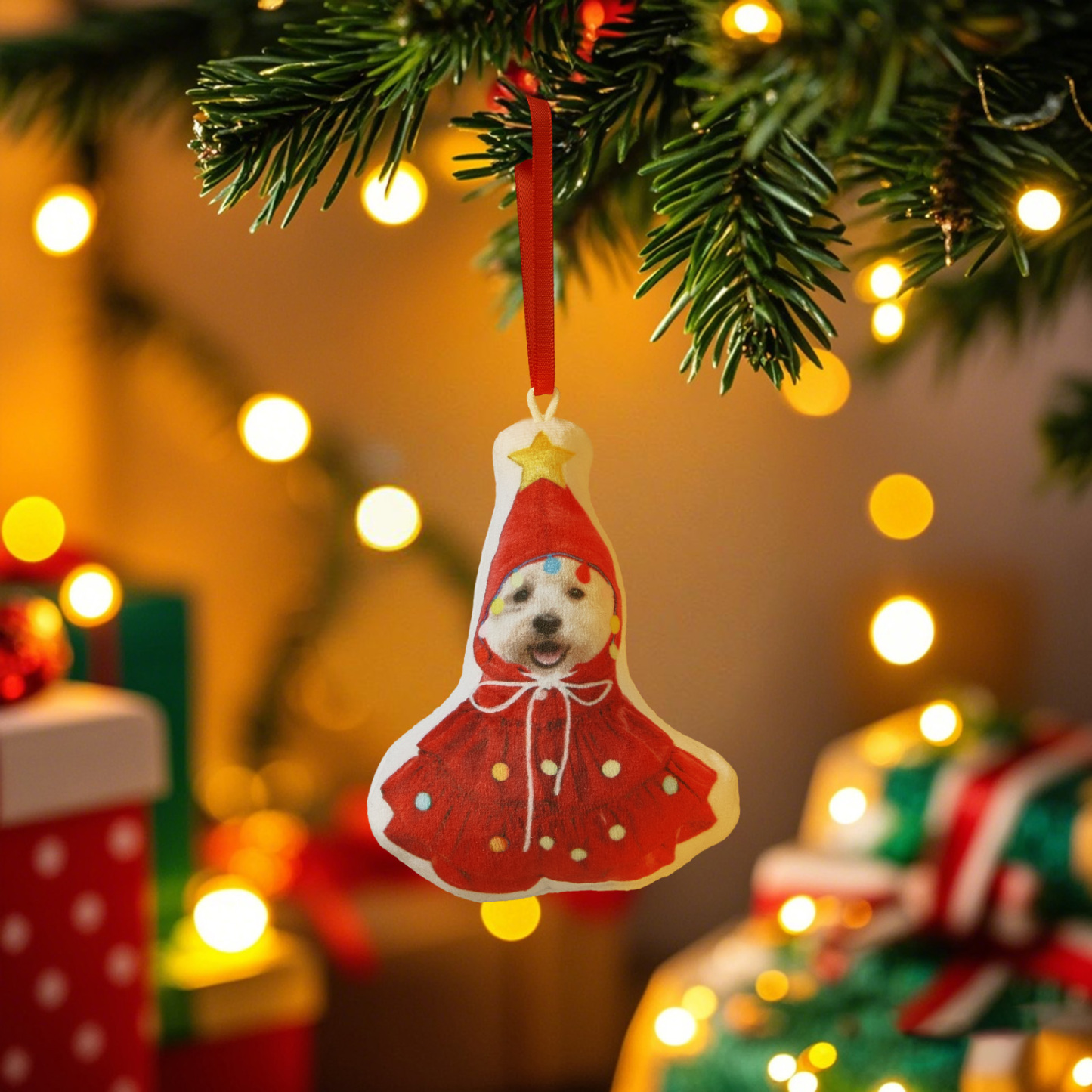Décoration De Sapin De Noël Miniature Personnalisée Avec Photo, Cadeau De Décoration De Noël Pour La Famille Et Les Amoureux Des Animaux - MyFaceSocksFR
