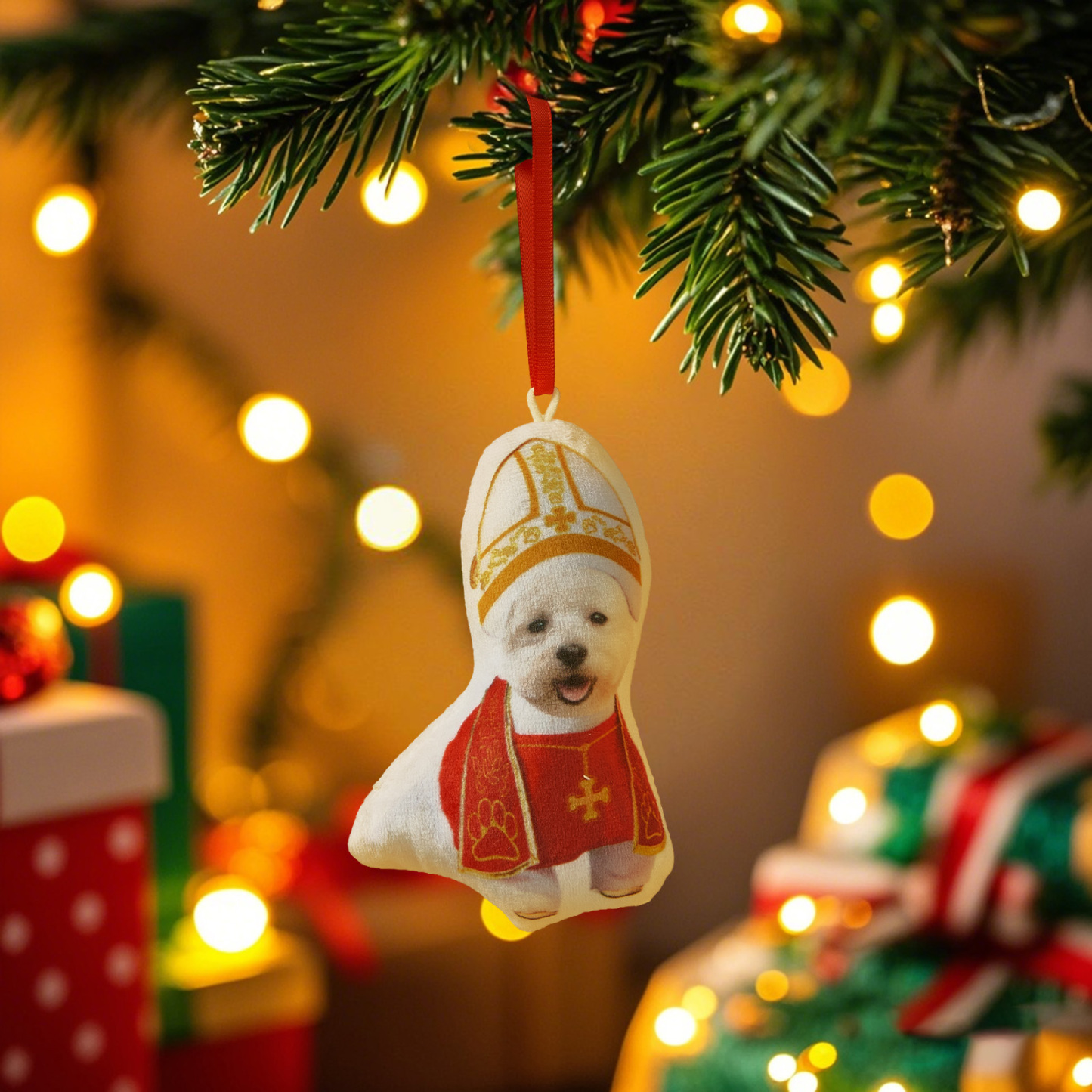 Décoration De Sapin De Noël Miniature Personnalisée Avec Photo, Cadeau De Décoration De Noël Pour La Famille Et Les Amoureux Des Animaux - MyFaceSocksFR