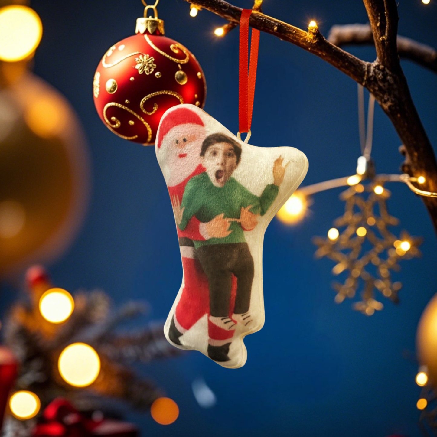 Décoration De Sapin De Noël Miniature Personnalisée Avec Photo, Cadeau De Décoration De Noël Pour La Famille Et Les Amoureux Des Animaux - MyFaceSocksFR