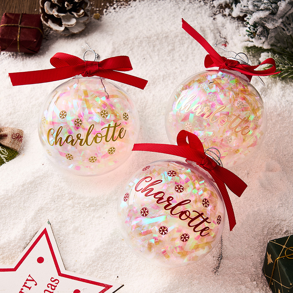 Boules De Noël Personnalisées, Ornements Avec Nom, Décorations De Noël - MyFaceSocksFR