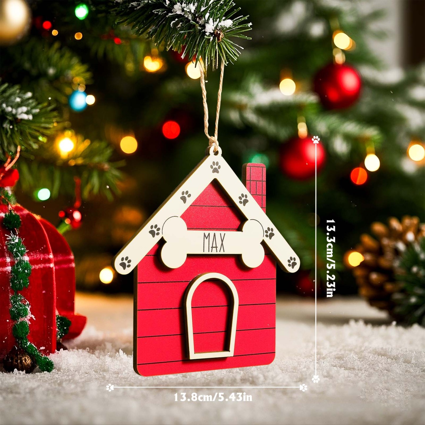 Ornement De Noël Personnalisé Pour Niche De Chien, Cadeau De Décoration De Noël - MyFaceSocksFR