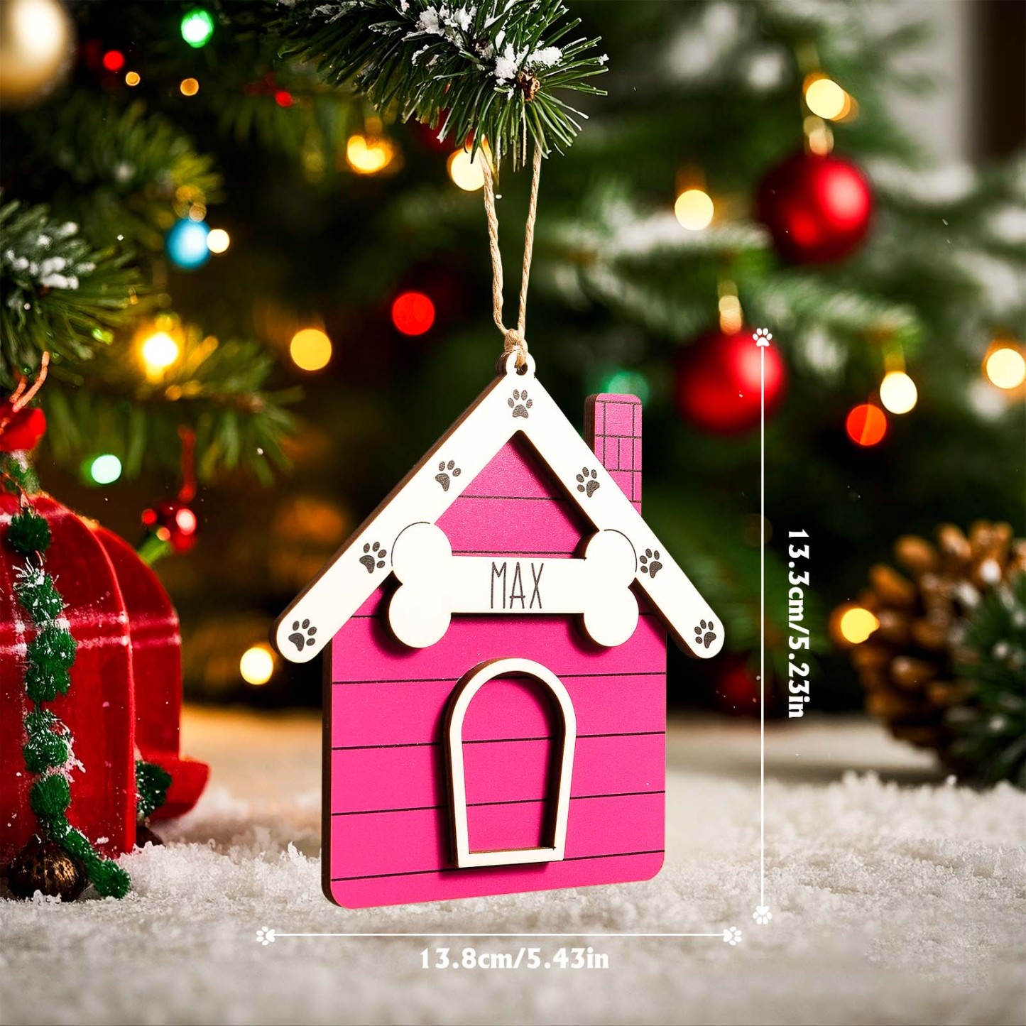 Ornement De Noël Personnalisé Pour Niche De Chien, Cadeau De Décoration De Noël - MyFaceSocksFR
