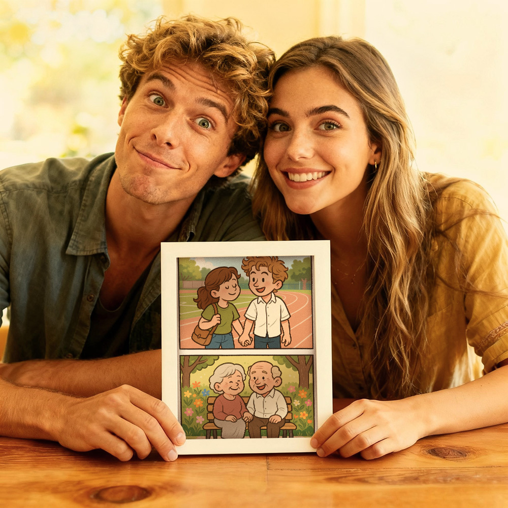 Portrait De Dessin Animé De Réfraction En Verre Personnalisé, Art Mural, Cadeau Personnalisé Créatif Pour Anniversaire Ou Décoration De Noël - MyFaceSocksFR