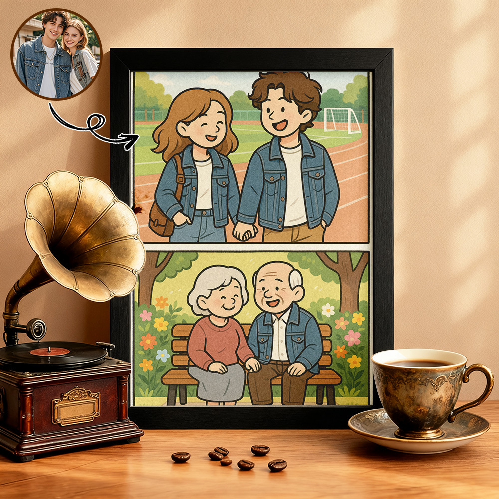 Portrait De Dessin Animé De Réfraction En Verre Personnalisé, Art Mural, Cadeau Personnalisé Créatif Pour Anniversaire Ou Décoration De Noël - MyFaceSocksFR