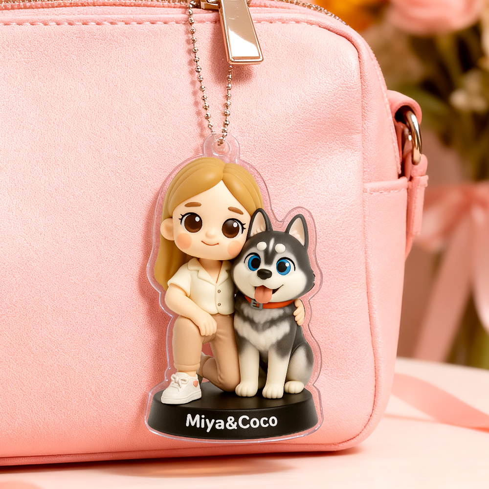 Porte-manteau De Voiture Personnalisé En Acrylique - Cadeaux Amusants Pour Immortaliser Les Moments Tendres Avec Votre Animal De Compagnie - Cadeau Personnalisé Pour Les Amoureux Des Animaux - MyFaceSocksFR