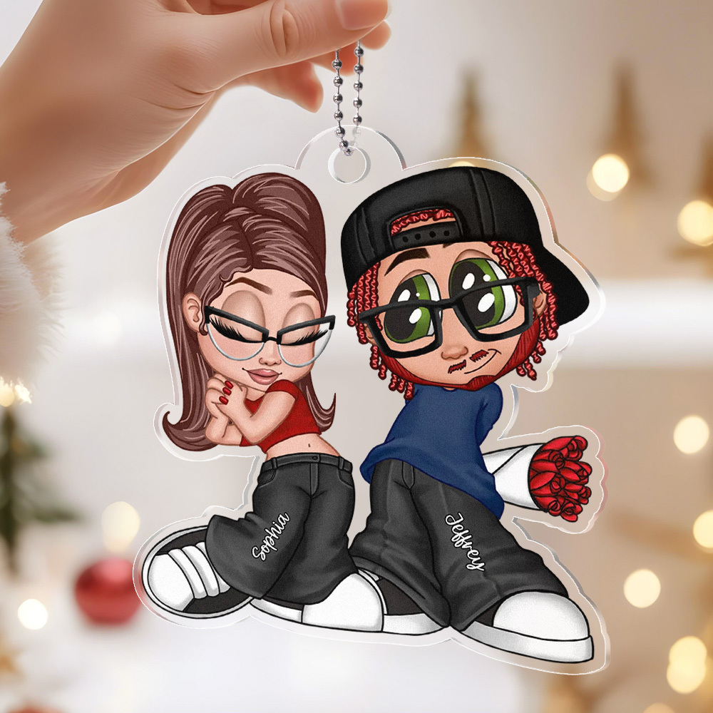 Ornement Personnalisé En Acrylique Pour Couple, Cadeau De Saint-valentin Pour Lui Et Pour Elle - MyFaceSocksFR