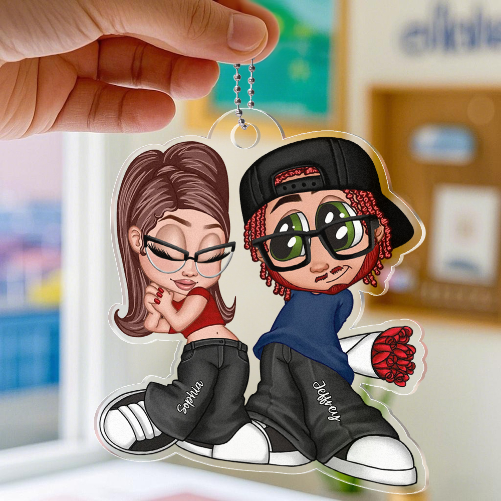 Ornement Personnalisé En Acrylique Pour Couple, Cadeau De Saint-valentin Pour Lui Et Pour Elle - MyFaceSocksFR