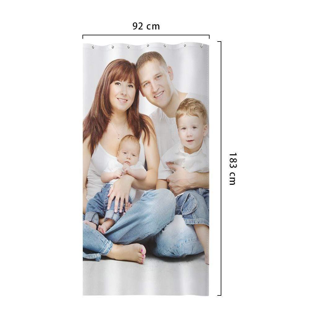 Rideau De Douche Photo Toile De Fond Personnalisée Polyester Imperméable - VisageChaussettes