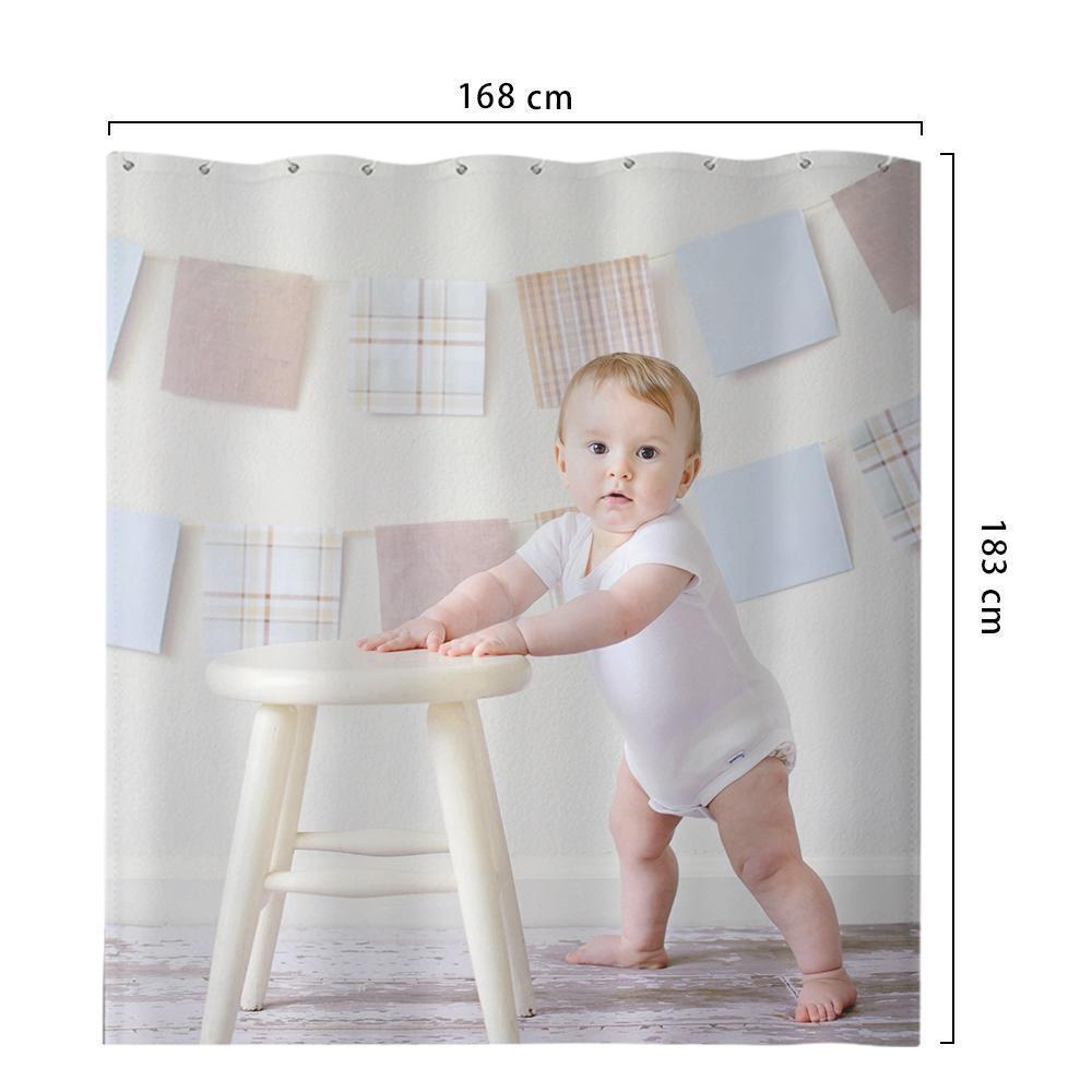 Rideau De Douche Personnalisé Décor De Salle De Bain Unique Bébé Mignon - VisageChaussettes
