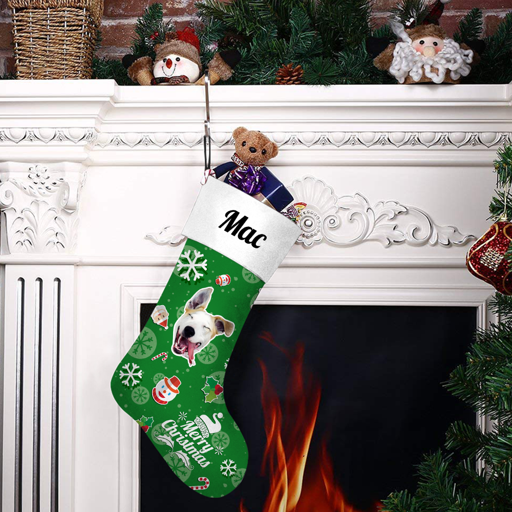 My Pet Name & Face Personalized Christmas Stockings - For Man, Woman, Kid