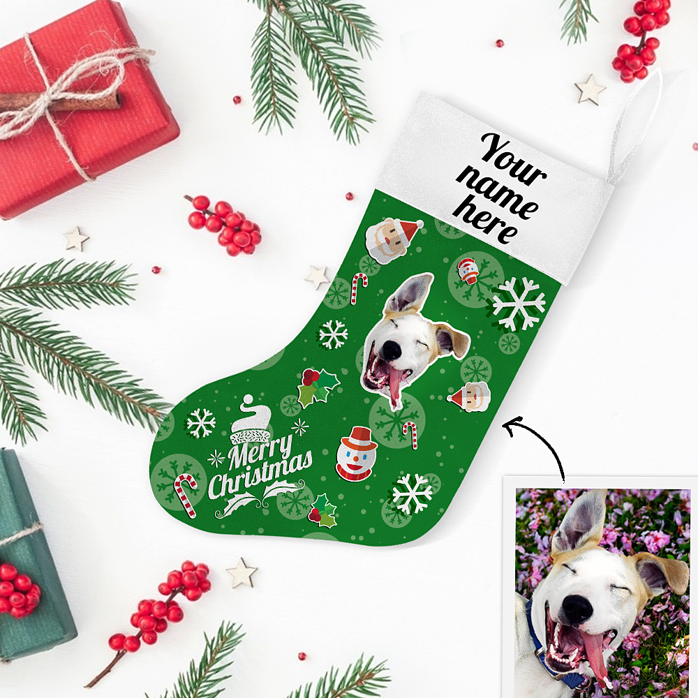 My Pet Name & Face Personalized Christmas Stockings - For Man, Woman, Kid