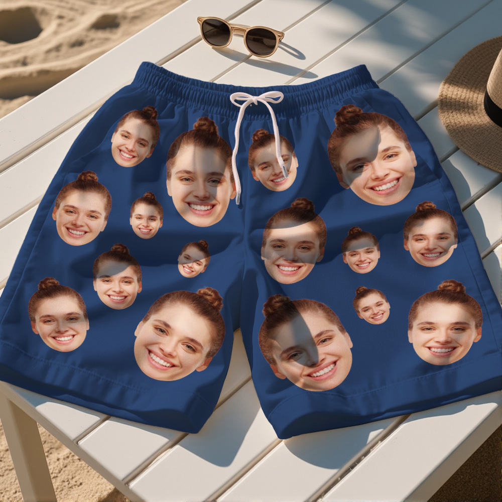 Maillot De Bain Personnalisé Pour Homme, Short De Bain Hawaïen Tropical D'été, Cadeau De Vacances - MyFaceSocksFR