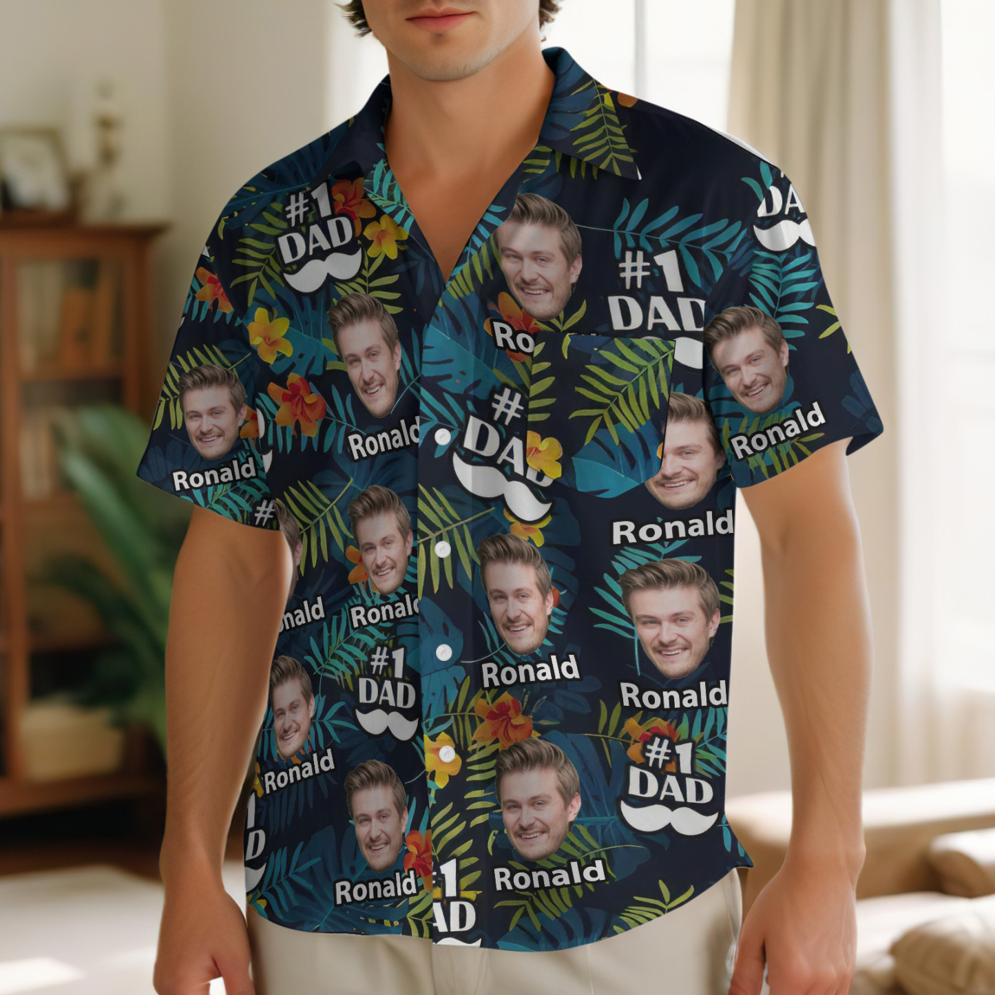 Photo Personnalisée You Are The Best Papa Ever - Chemise Aloha Hawaïenne Tropicale Unisexe Personnalisée Pour La Famille - Cadeau De Vacances D'été, Cadeau Pour Papa, Grand-père - MyFaceSocksFR