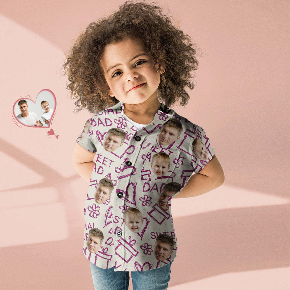 Chemise Hawaïenne Visage Personnalisé Assorti Chemise Fête Des Pères Cadeau Fête Des Pères - Papa D'amour - VisageChaussettes