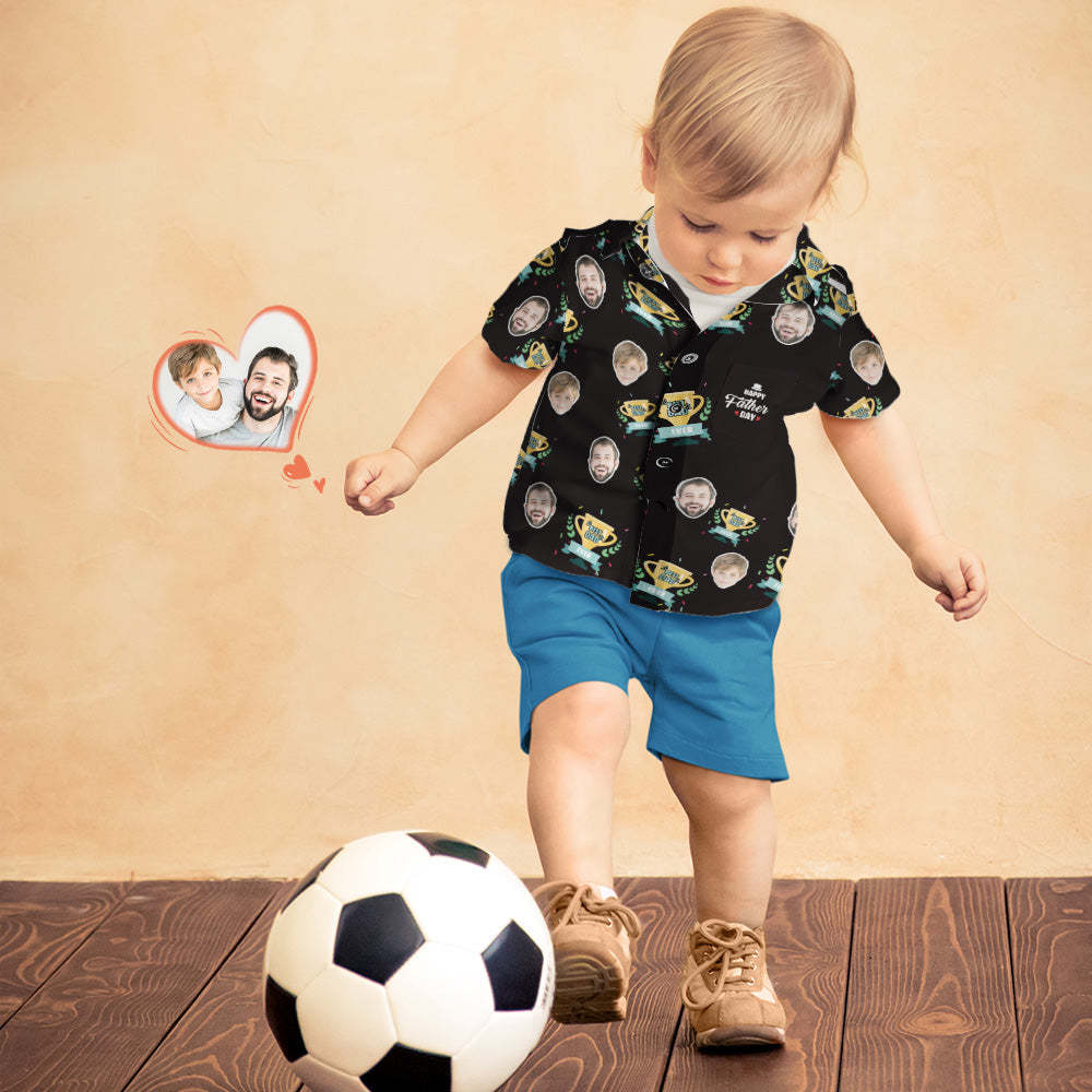 Chemise Hawaïenne Photo Personnalisée Visage Personnalisé Chemise Hawaïenne Cadeau Fête Des Pères - Meilleur Papa De Tous Les Temps - VisageChaussettes