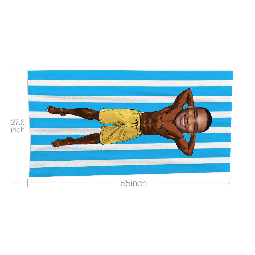 Serviette De Plage Visage Personnalisée Serviette De Plage Sirène Sexy Personnalisée Cadeau Drôle - MyFaceSocksFR