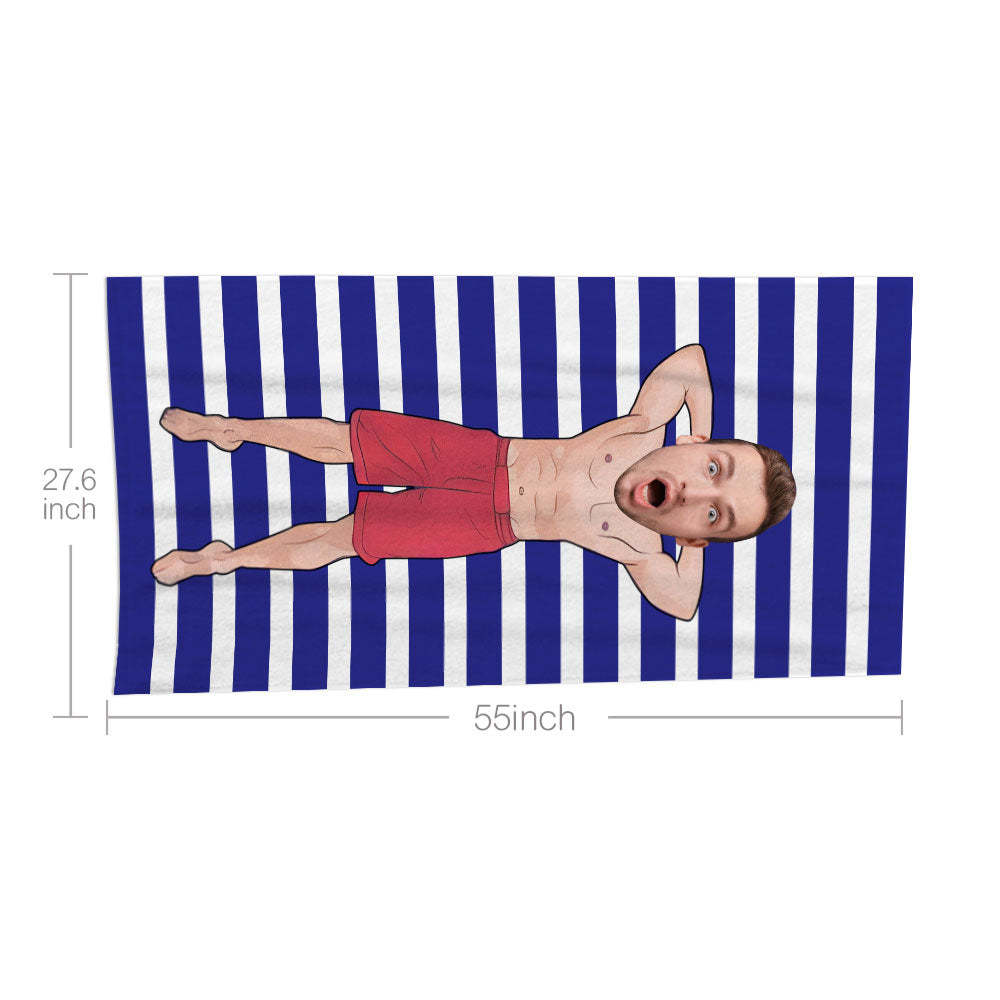 Serviette De Plage Visage Personnalisée Serviette De Plage Sirène Sexy Personnalisée Cadeau Drôle - MyFaceSocksFR