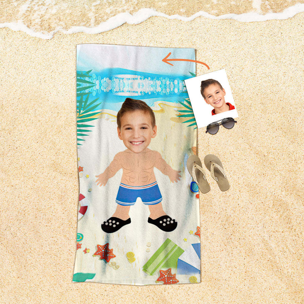 Serviette De Plage Visage Personnalisée Serviette De Plage Sirène Sexy Personnalisée Cadeau Drôle - MyFaceSocksFR