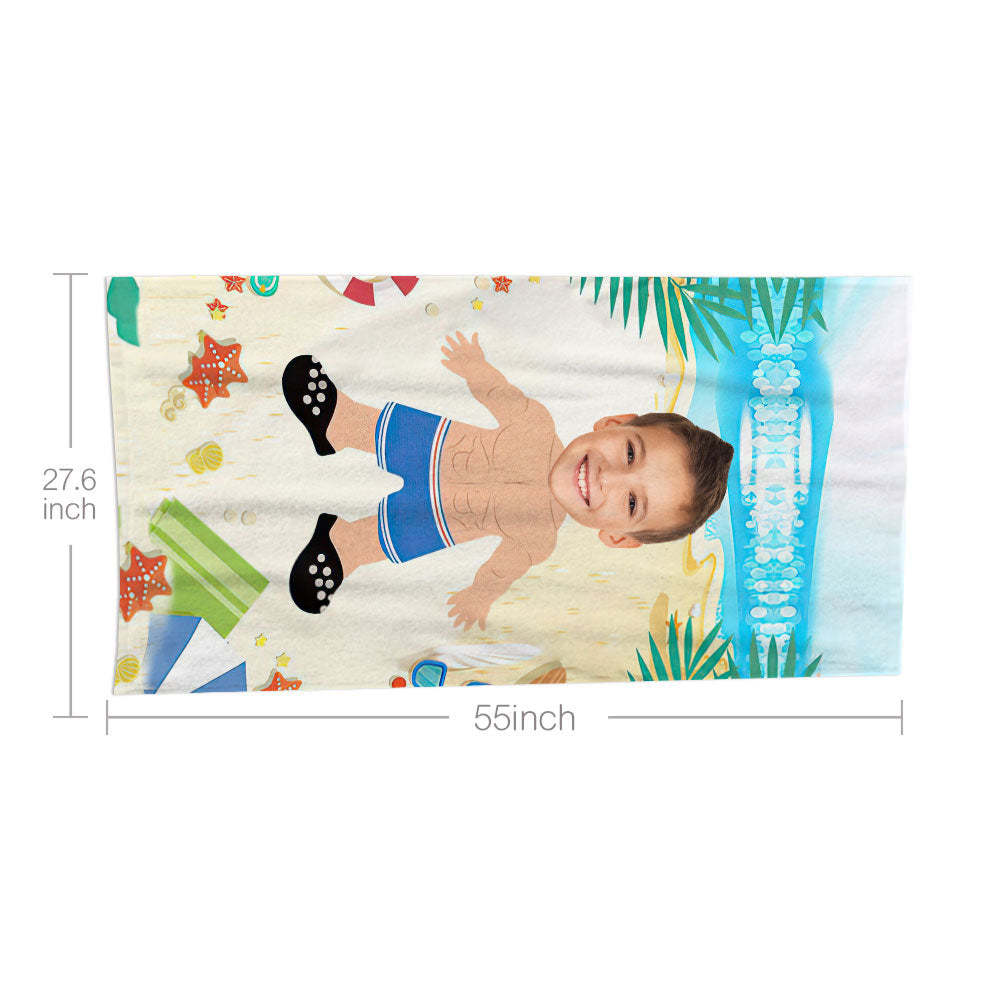 Serviette De Plage Visage Personnalisée Serviette De Plage Sirène Sexy Personnalisée Cadeau Drôle - MyFaceSocksFR