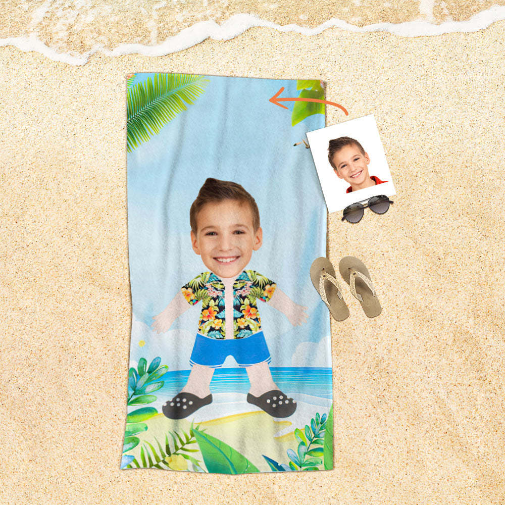 Serviette De Plage Visage Personnalisée Serviette De Plage Sirène Sexy Personnalisée Cadeau Drôle - MyFaceSocksFR