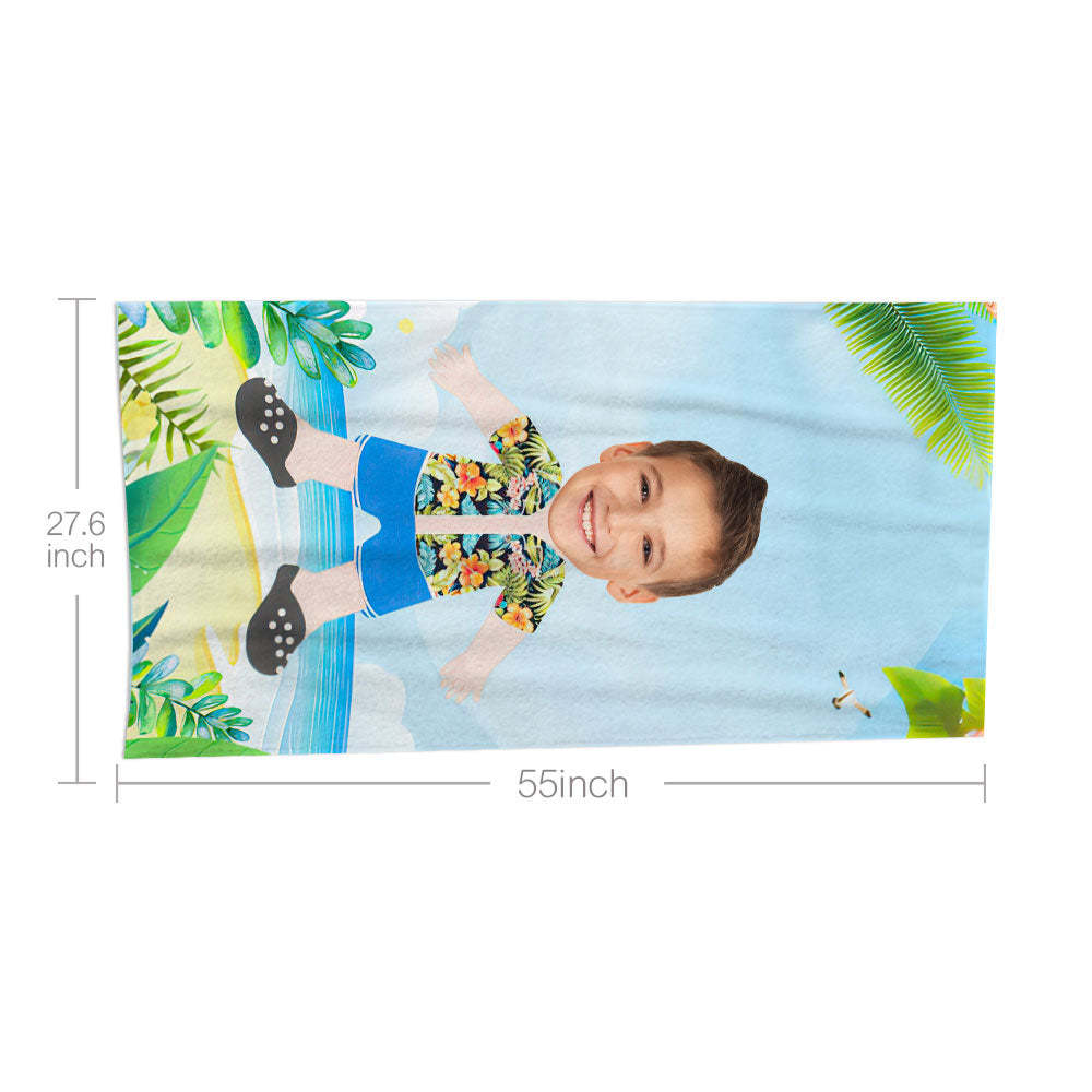 Serviette De Plage Visage Personnalisée Serviette De Plage Sirène Sexy Personnalisée Cadeau Drôle - MyFaceSocksFR