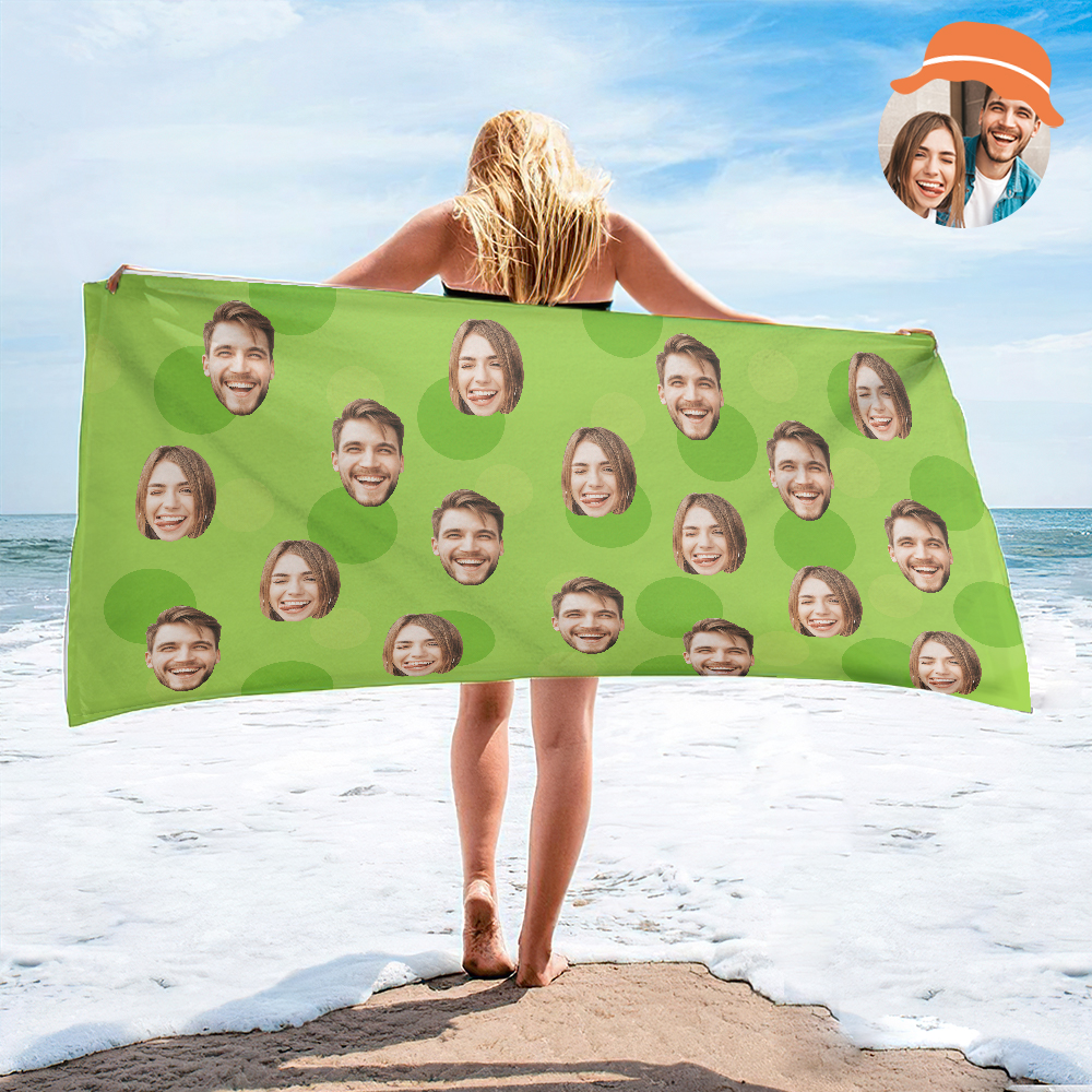 Serviette De Plage Personnalisée Pour Le Visage Serviette De Plage Personnalisée Cadeau Drôle Peachpuff - MyFaceSocksFR