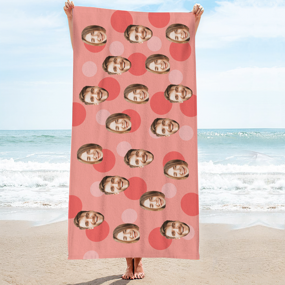 Serviette De Plage Personnalisée Pour Le Visage Serviette De Plage Personnalisée Cadeau Drôle Peachpuff - MyFaceSocksFR