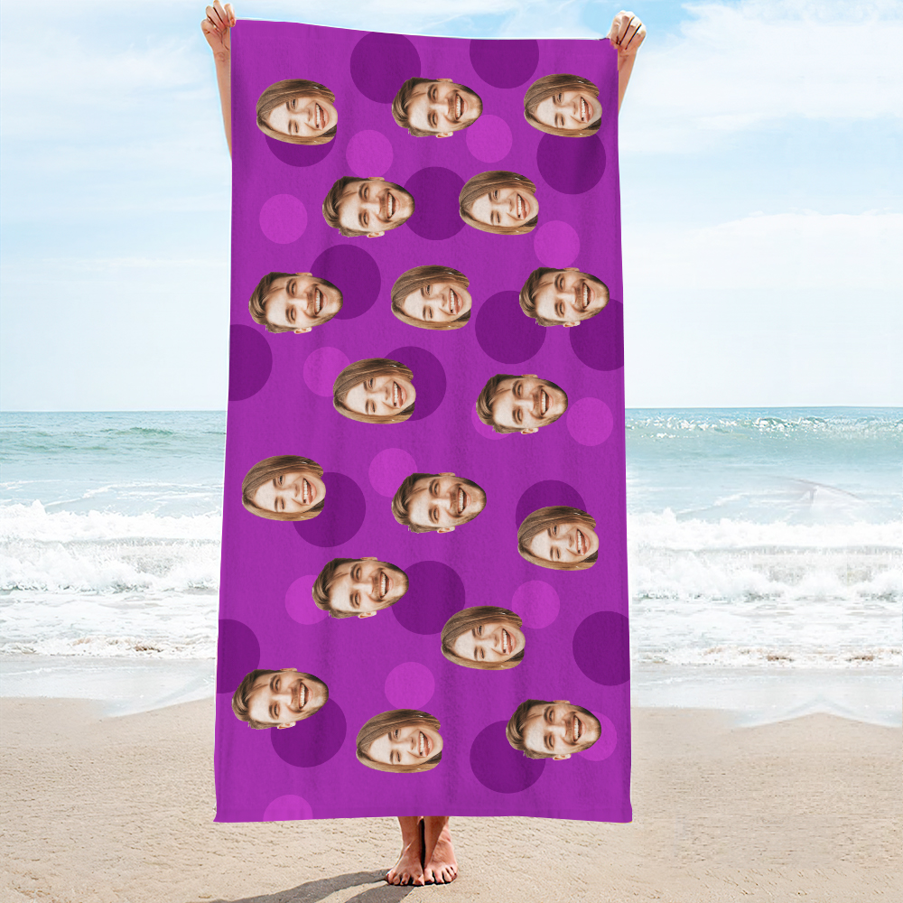 Serviette De Plage Personnalisée Pour Le Visage Serviette De Plage Personnalisée Cadeau Drôle Peachpuff - MyFaceSocksFR