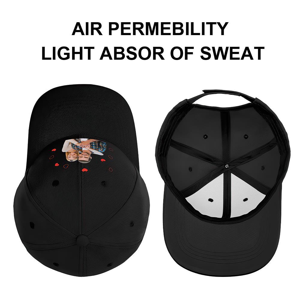 Casquette Personnalisée Casquettes De Baseball Photo Personnalisées Adultes Unisexe Imprimé Mode Casquettes Cadeau - Couples - VisageChaussettes