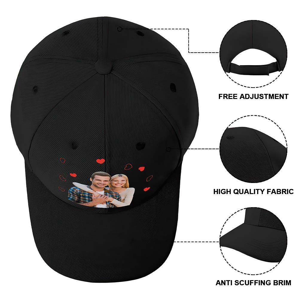 Casquette Personnalisée Casquettes De Baseball Photo Personnalisées Adultes Unisexe Imprimé Mode Casquettes Cadeau - Couples - VisageChaussettes