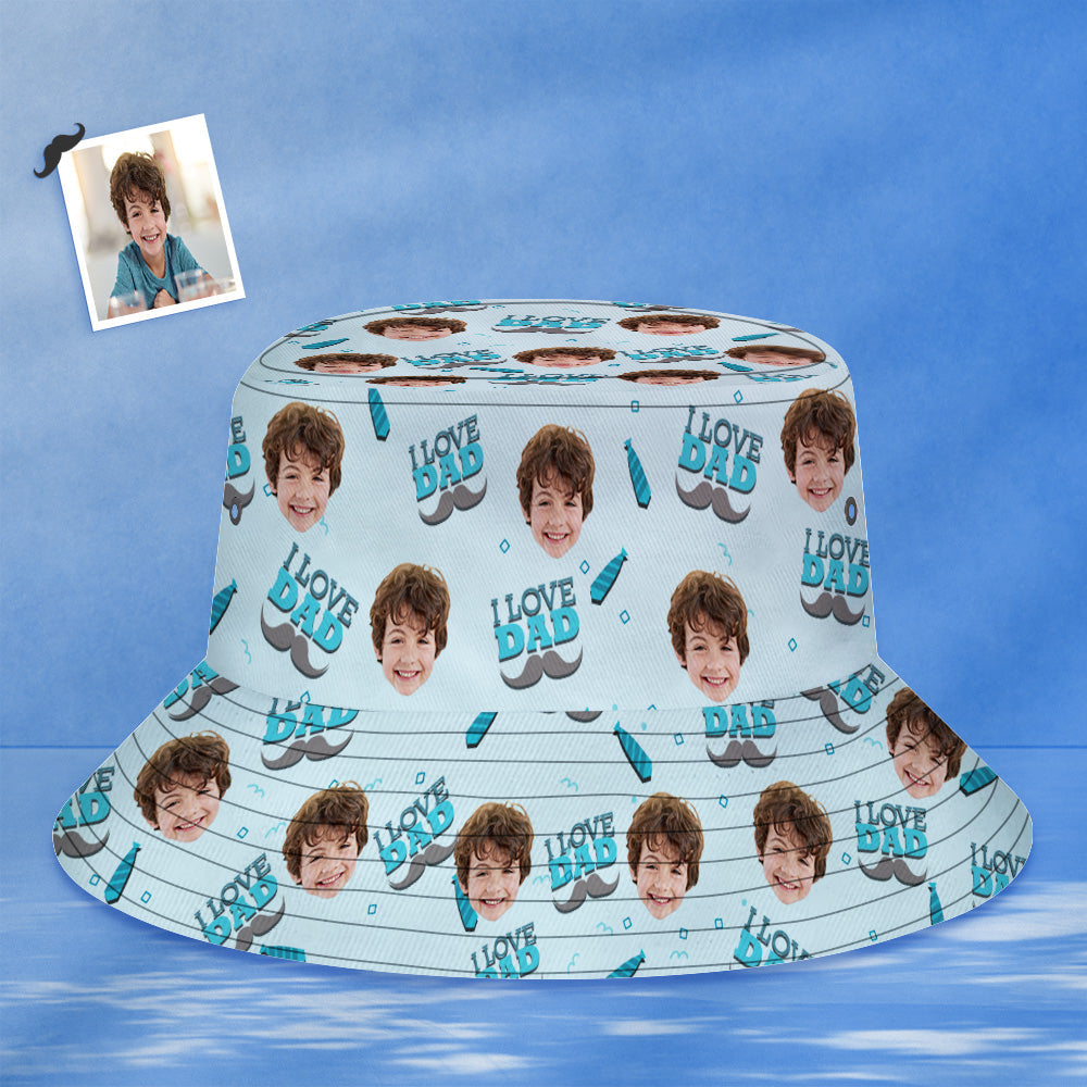 Chapeau Seau Personnalisé Unisexe Visage Seau Chapeau Personnalisé Large Bord Extérieur Été Casquette Randonnée Plage Sport Chapeaux J'aime Papa