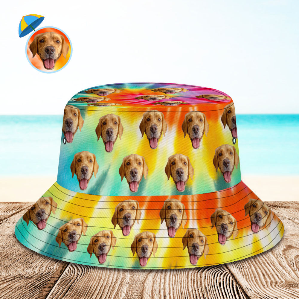 Chapeau De Seau Personnalisé Unisexe Visage Seau Chapeau Personnaliser Large Bord Extérieur Casquette D'été Randonnée Plage Sports Chapeaux Arc-en-ciel Couleur Seau Chapeau Cadeau Pour Amoureux