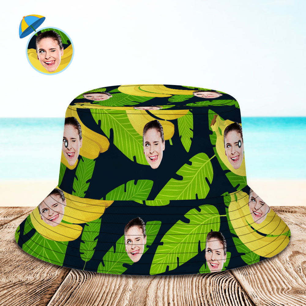 Custom Your Photo Face And Pet Summer Bucket Hat Chapeau De Pêcheur - Banane - VisageChaussettes