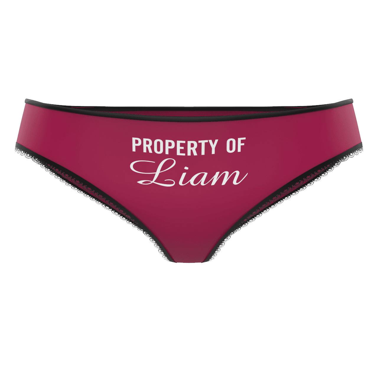 Red Couple Plain Women's Custom Name Colorful Panties