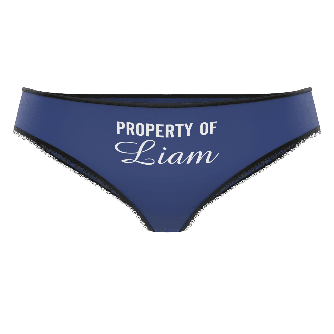 Smoky Blue Couple Plain Women's Custom Name Colorful Panties