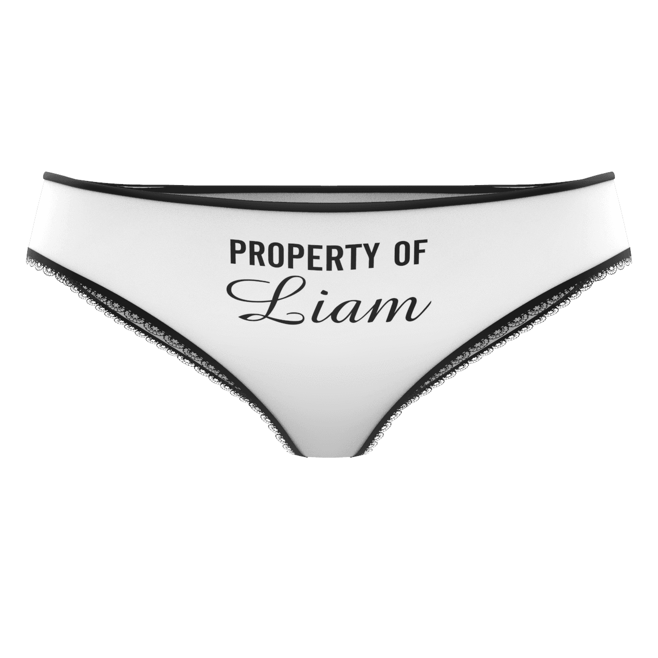 White Couple Plain Women's Custom Name Colorful Panties