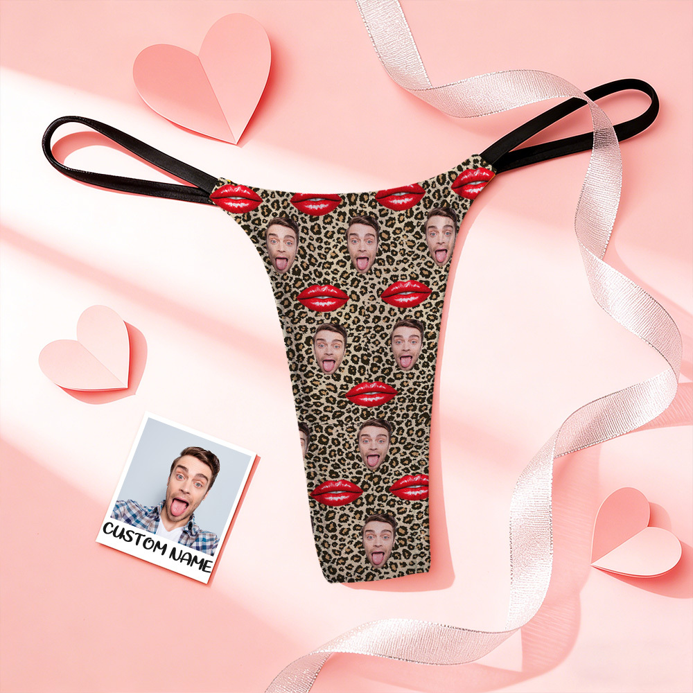 String Personnalisé Cadeau De Saint-valentin Avec Photo « mash Face », Culotte Humoristique, Slip « embrasse-moi, Mon Amour », String - MyFaceSocksFR