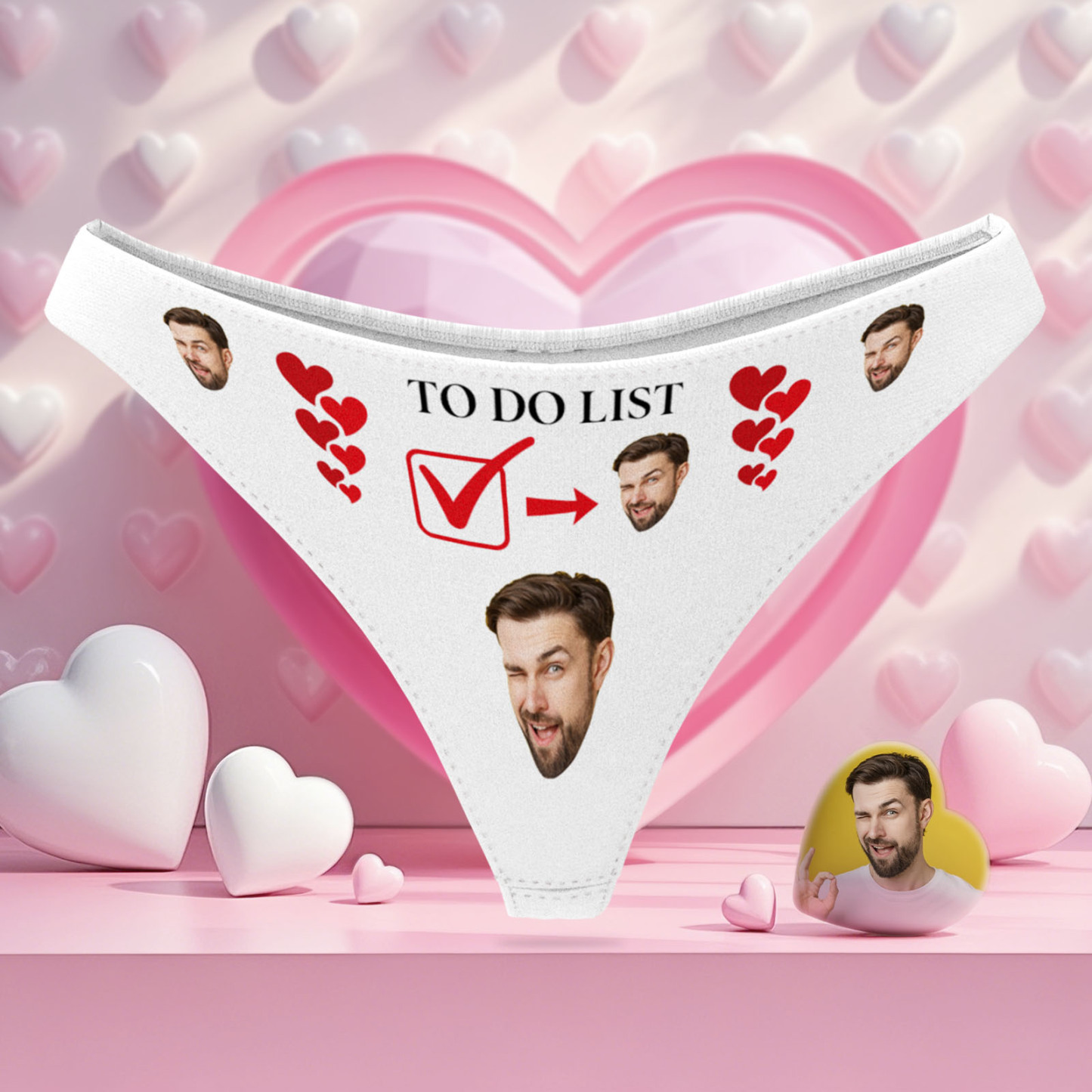 String Personnalisé Avec Visage - Idée Cadeau Pour La Saint-valentin - MyFaceSocksFR