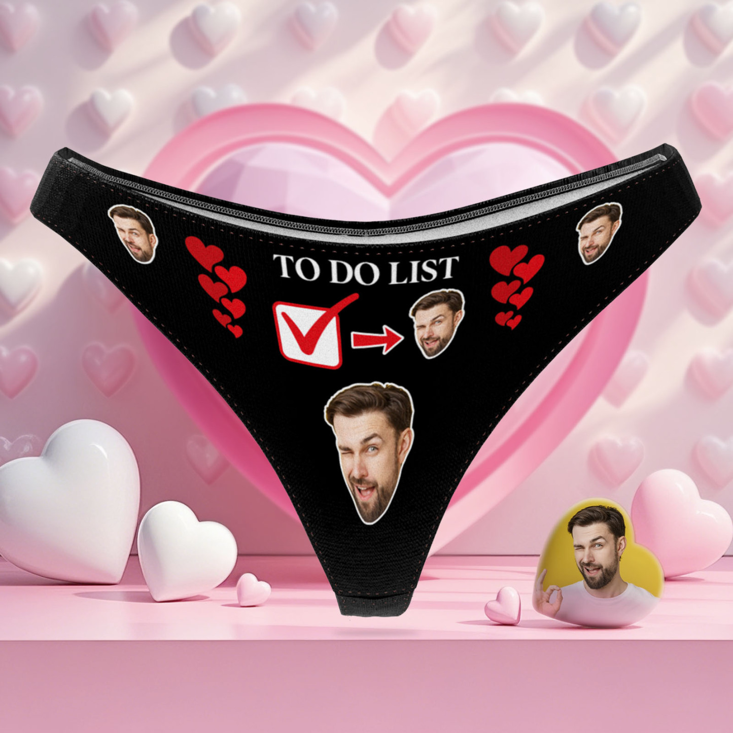 String Personnalisé Avec Visage - Idée Cadeau Pour La Saint-valentin - MyFaceSocksFR