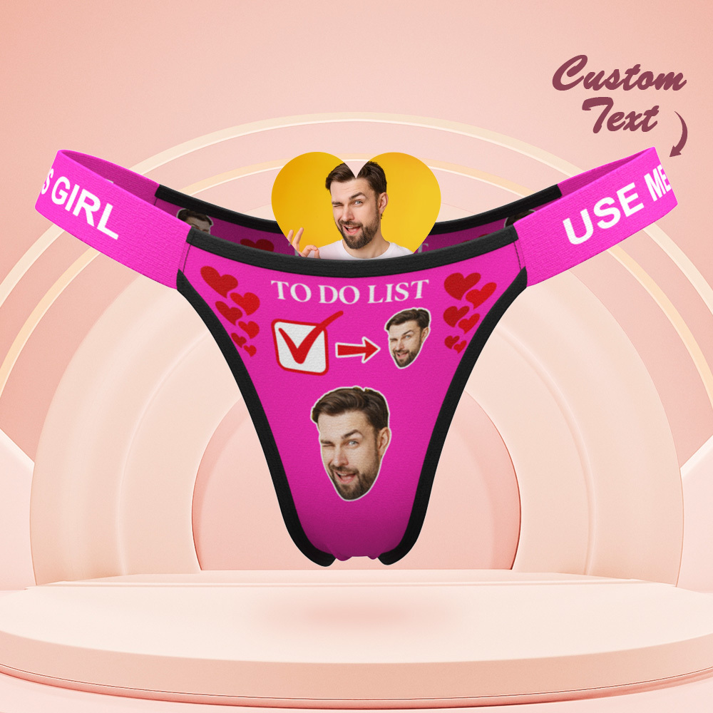 Culotte Personnalisée Avec Visage, Cadeau De Saint-valentin, String Gravé À La Taille, Cadeau Pour Elle - MyFaceSocksFR