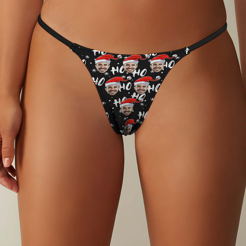 Visage Personnalisé Sur Les Sous-vêtements Pour Femmes Thongs Panty Cadeau De Noël - Ho - VisageChaussettes