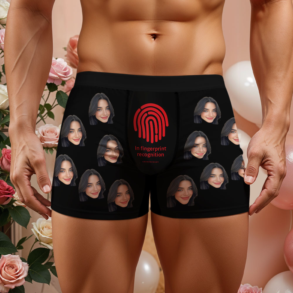 Boxer Pour Hommes Avec Visage Personnalisé, Sous-vêtements D'amour Et De Lèvres, Cadeaux Pour Mari, Idée Cadeau - MyFaceSocksFR