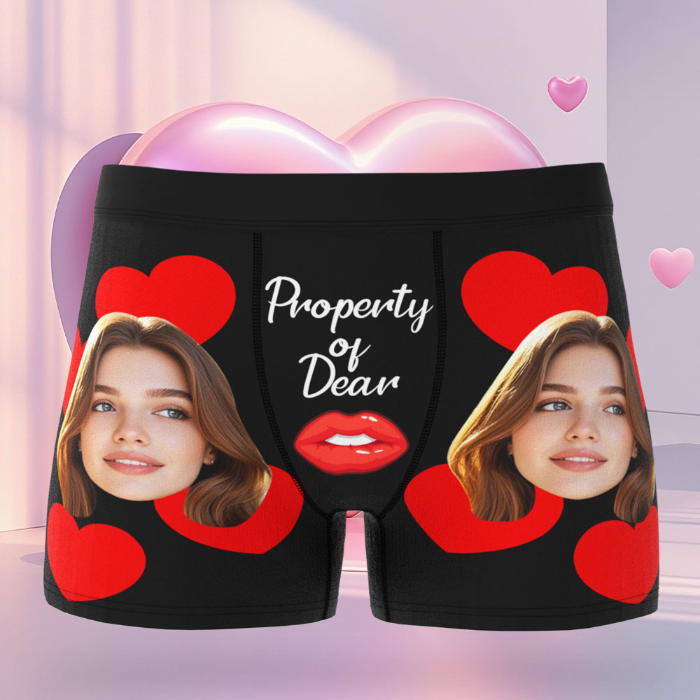 Boxer Personnalisé Pour Homme, À Utiliser Uniquement Avec Des Sous-vêtements Aubergines, Cadeau Pour Mari Ou Petit Ami, Cadeau De Saint-valentin - MyFaceSocksFR