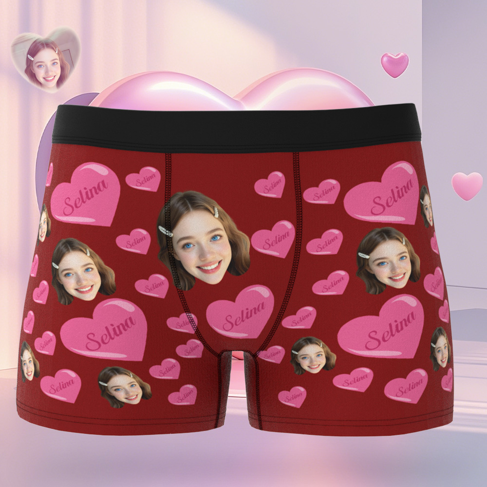 Boxer Personnalisé Pour Homme, Sous-vêtement Personnalisé Avec Inscription « be Mine », Cadeau Pour Couple, Cadeau De Saint-valentin - MyFaceSocksFR